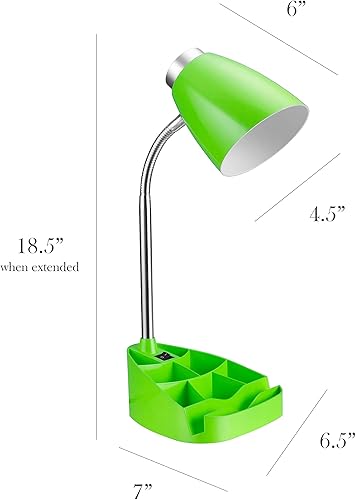 Miniatura 4 de Lámpara de escritorio con organizador cuello de cisne Limelights con sujeta libro y soporte para tablet iPad, Verde, LD1002-GRN, 13watts