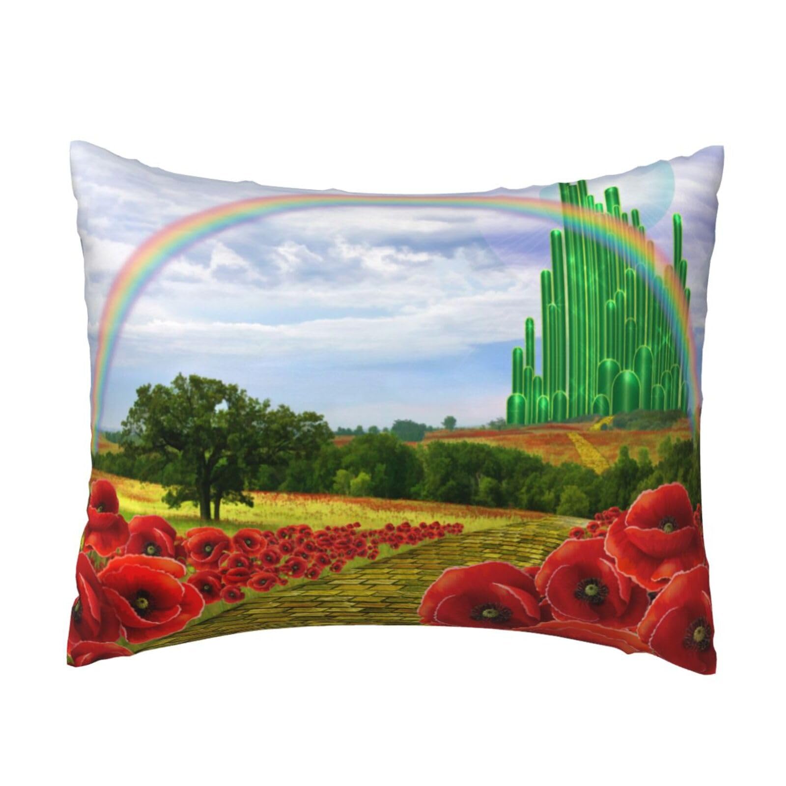 YFSGDLBN Poppies Field Yellow Brick Road printed Pillow Case 20x26in decorative Cushion Cover pillowcase