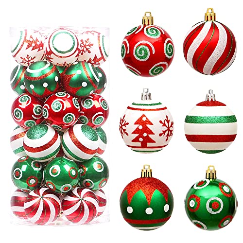 Natale Palline Infrangibili 8 Confezione 80mm Glitter Decorazione