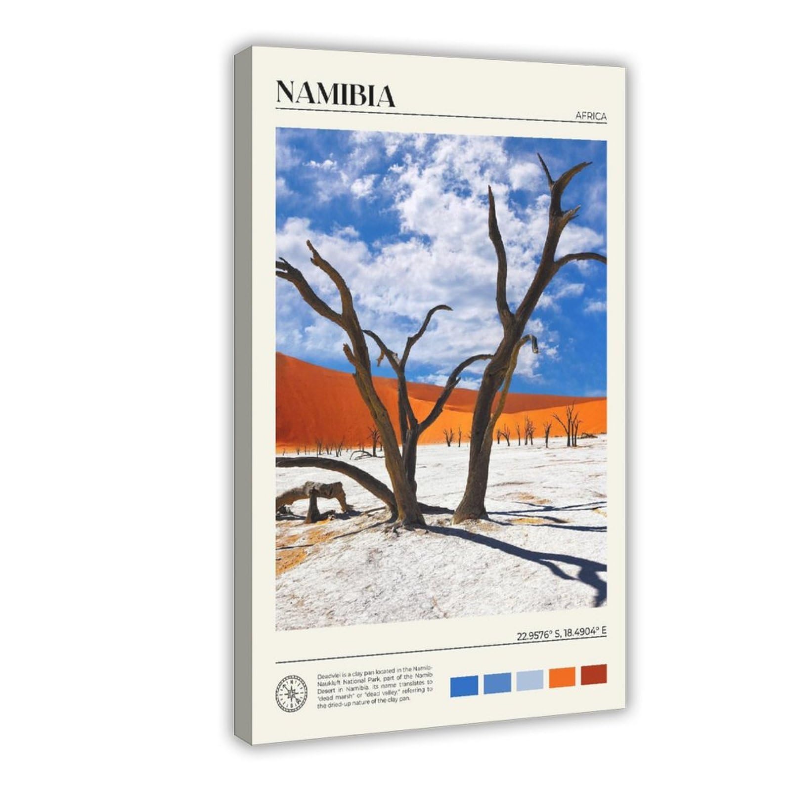 Bareronor Namibia Poster Canvas Poster Wall Art Decor Print Picture Paintings for Living Room Bedroom Decoration 24" L X 36" W