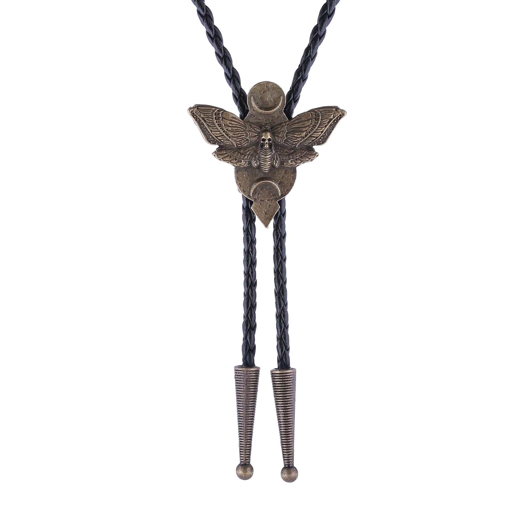 Btilasif Bolo Tie for Men Women, Western Cowboy Bolo Tie, Skull Butterfly Necklace Neckties, Cowboy Accessories Western Gifts for Men Women, Bronze