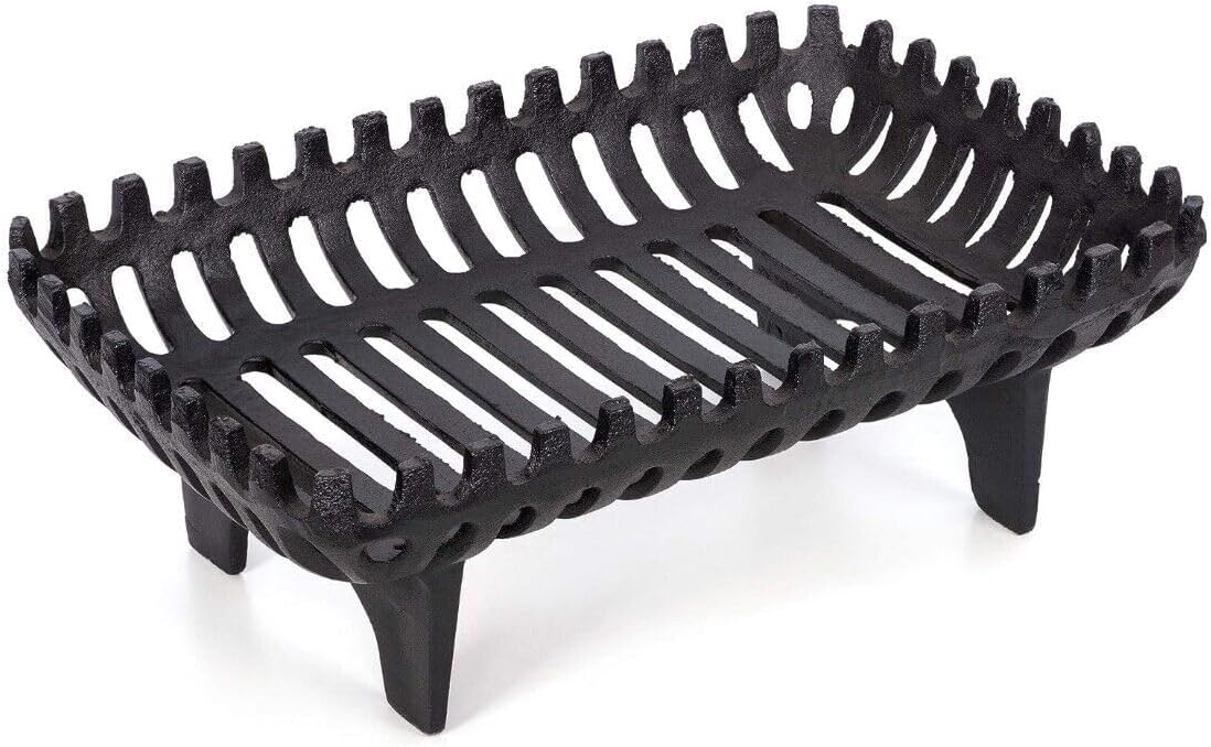 18'' Fire Log Basket Fireside Cast Iron Fireplace Open Log Coal Grate
