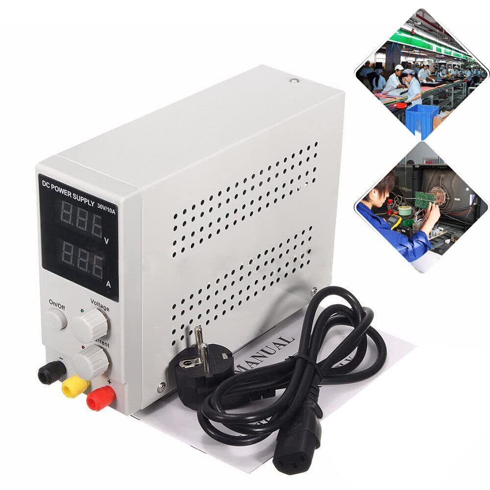 Regulated DC Power Supply 0-30 V 0-10 A - Fuente de alimentación de CC ajustable de 220 V Fuente de alimentación conmutada digital para espectrofotómetro y reparación de equipos de laboratorio