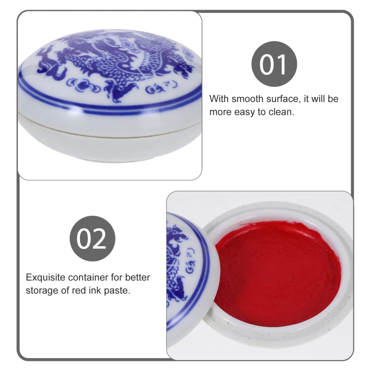 COHEALI Seal Calligraphy - Tampone di inchiostro rosso brillante per pittura cinese, adatto per arte tradizionale e collezionisti di sigilli, 3 pezzi
