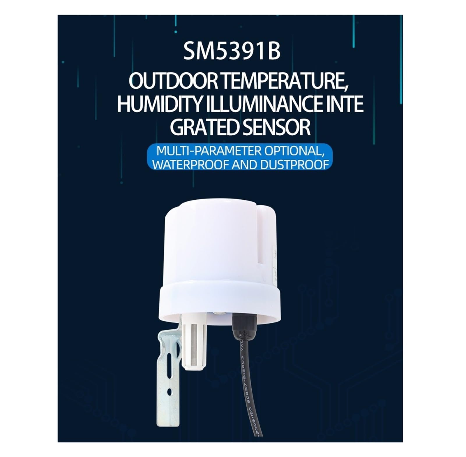 SM5391B czujnik temperatury zewnętrznej i wilgotności, wielofunkcyjny zintegrowany nadajnik, tester prędkości wiatru