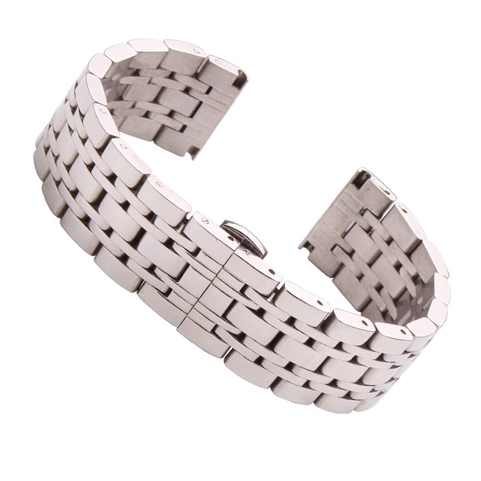 Correa de Acero Inoxidable de 18mm, 20mm y 22mm, Pulsera de Lujo con Correa de Metal de Repuesto para Hombre