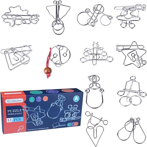 Brain Teasers rompecabezas de alambre de metal mentes expandibles para adultos niños y estudiantes rompecabezas descifrando para desbloquear