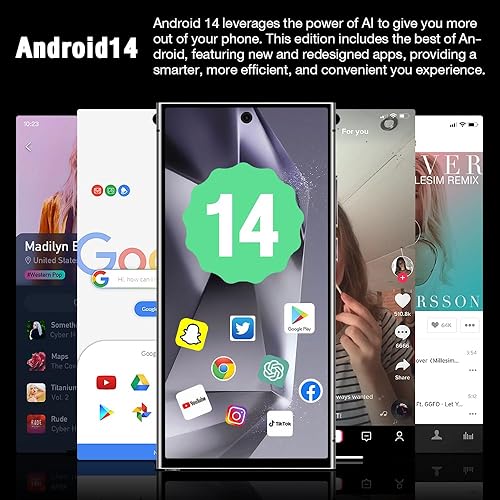 Miniatura 2 de Echoamo Teléfono celular C24 Ultra, teléfono desbloqueado 5G, teléfono inteligente con bolígrafo de herramientas, teléfono celular Android 14.0