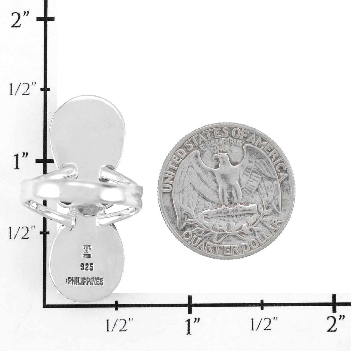 Turquoise Ring Sterling Silver 925 Genuine Gemstones Size 6 to 11 - Image 4