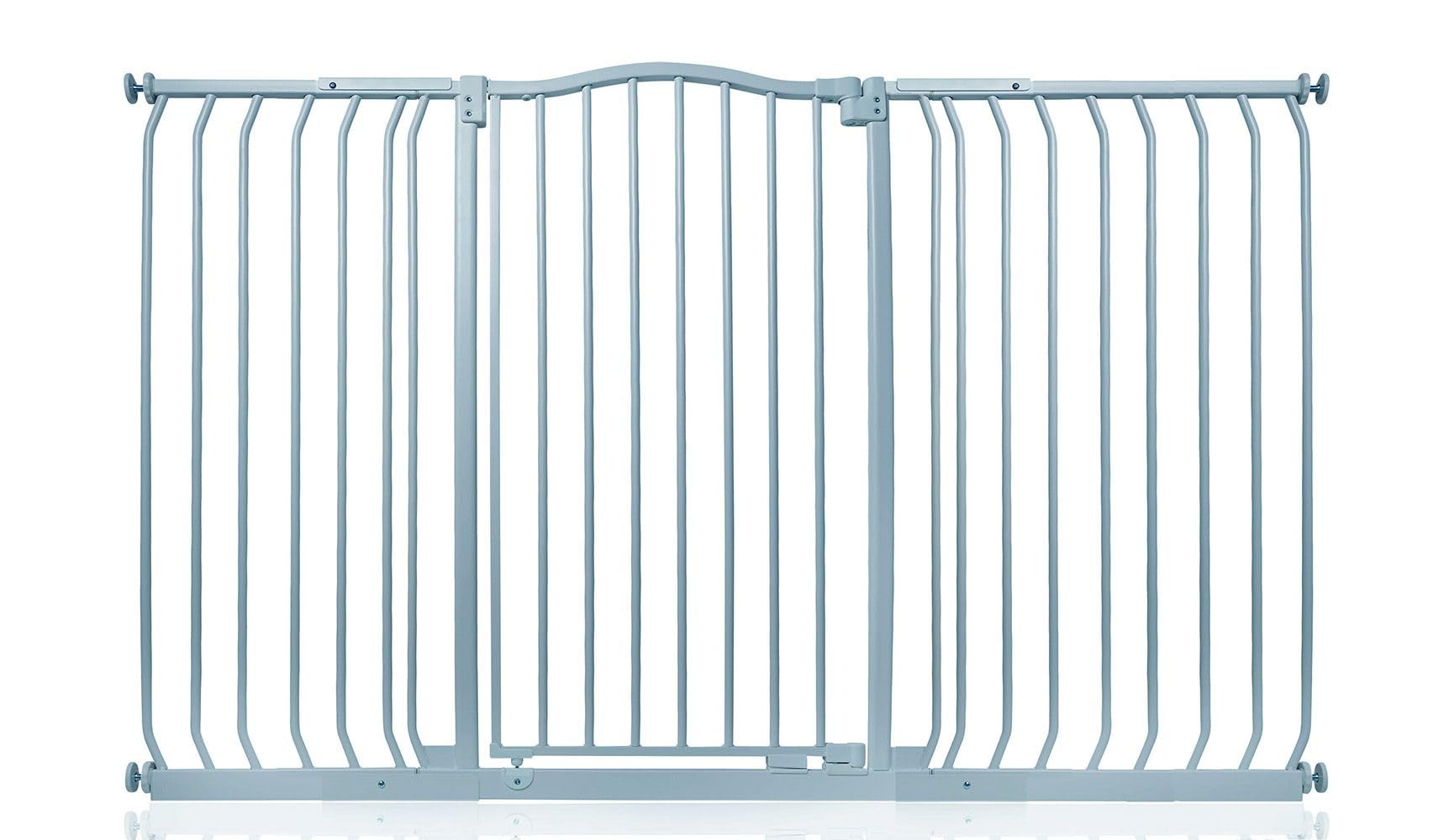 Safetots Matt Grey Extra Tall Curved Top Safety Gate, 152Cm - 161Cm, Extra Tall 100Cm In Height, Pressure Fit Stair Gate, Baby Gate For Doors Hallways And Spaces, Safety Barrier, Easy Installation