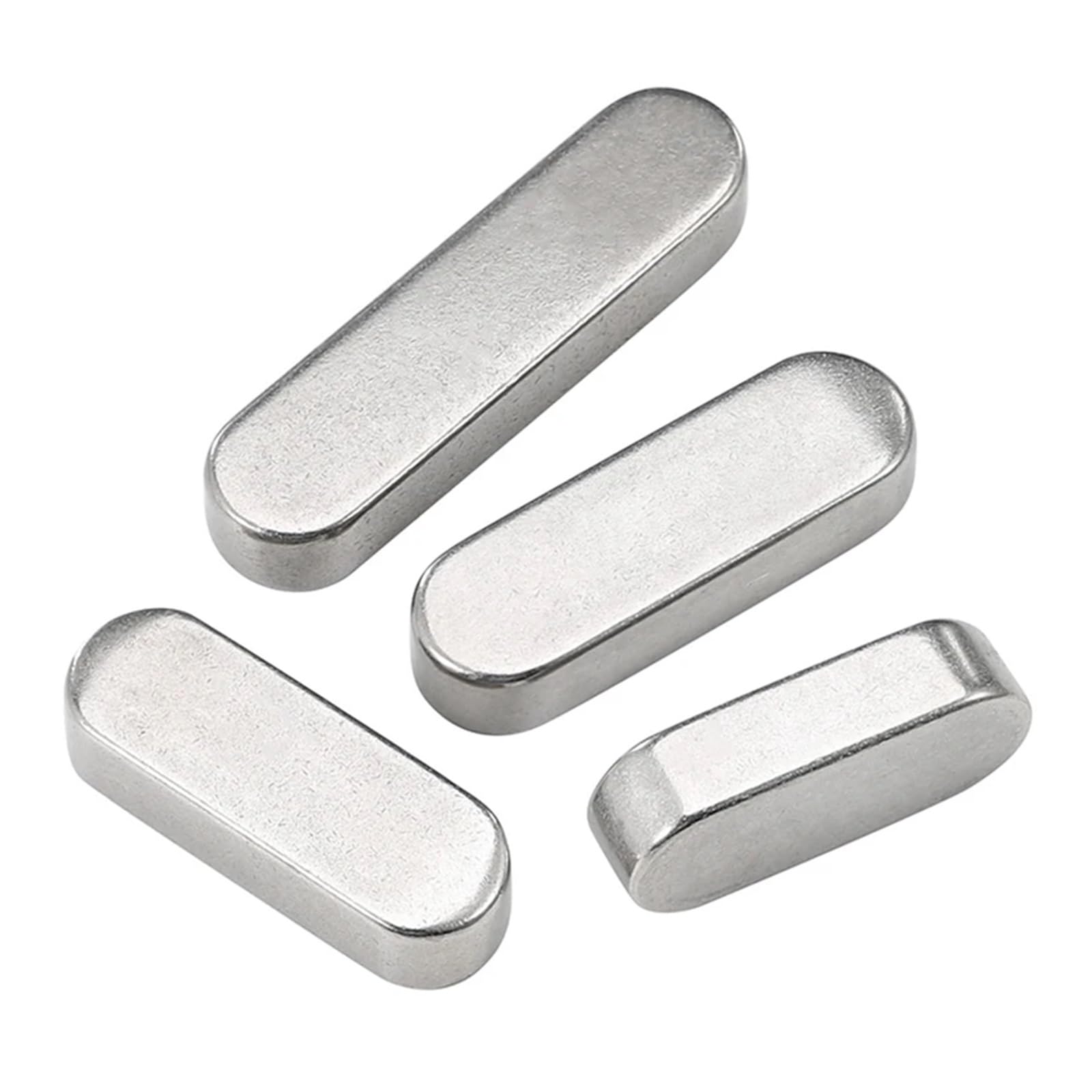Pasador de chaveta plana paralela tipo A rectangular de acero inoxidable 304/A2 con extremo redondo(8x7x40 2 Pcs)