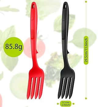 2Pcs Silicone Flexible Forks, Silicone Cooking Fork Heat Resistant, Multifunctio