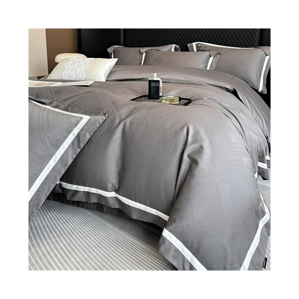 S5b8w3g7 Gris Bedding Set Luxury 600Tc Egyptian Cotton Duvet Cover Set Queen/King Size Soft Breathable Jacquard Bedding For All Season ﻿ Home Textile