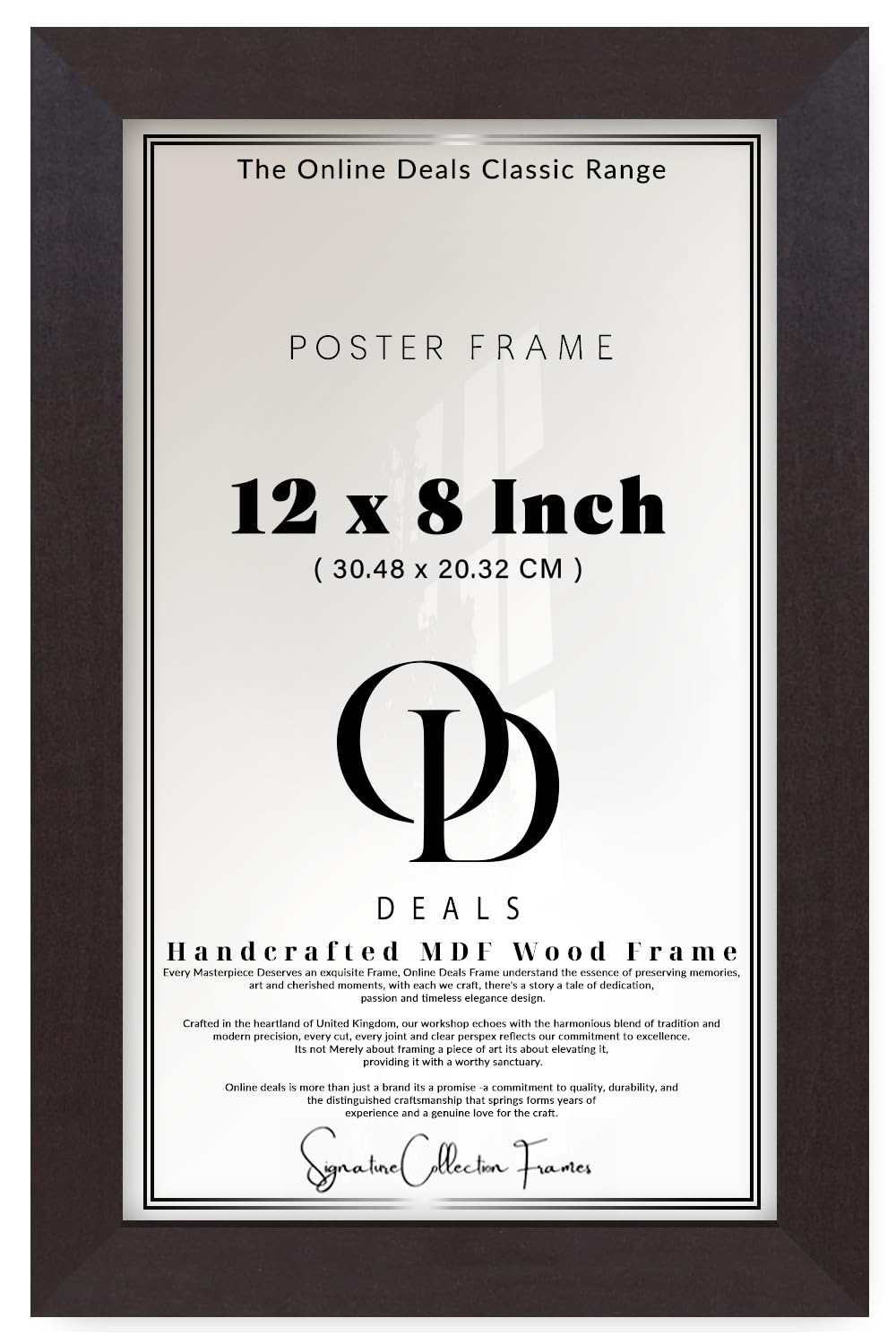 OD Deals | Collection Poster Frame 12 X 8 Inch (30.48 X 20.32 CM) — Ideal For Art And Photo Display In Vertical And Horizontal Formats, Mahogany Finish Enhances Gallery Walls With Elegant Finish