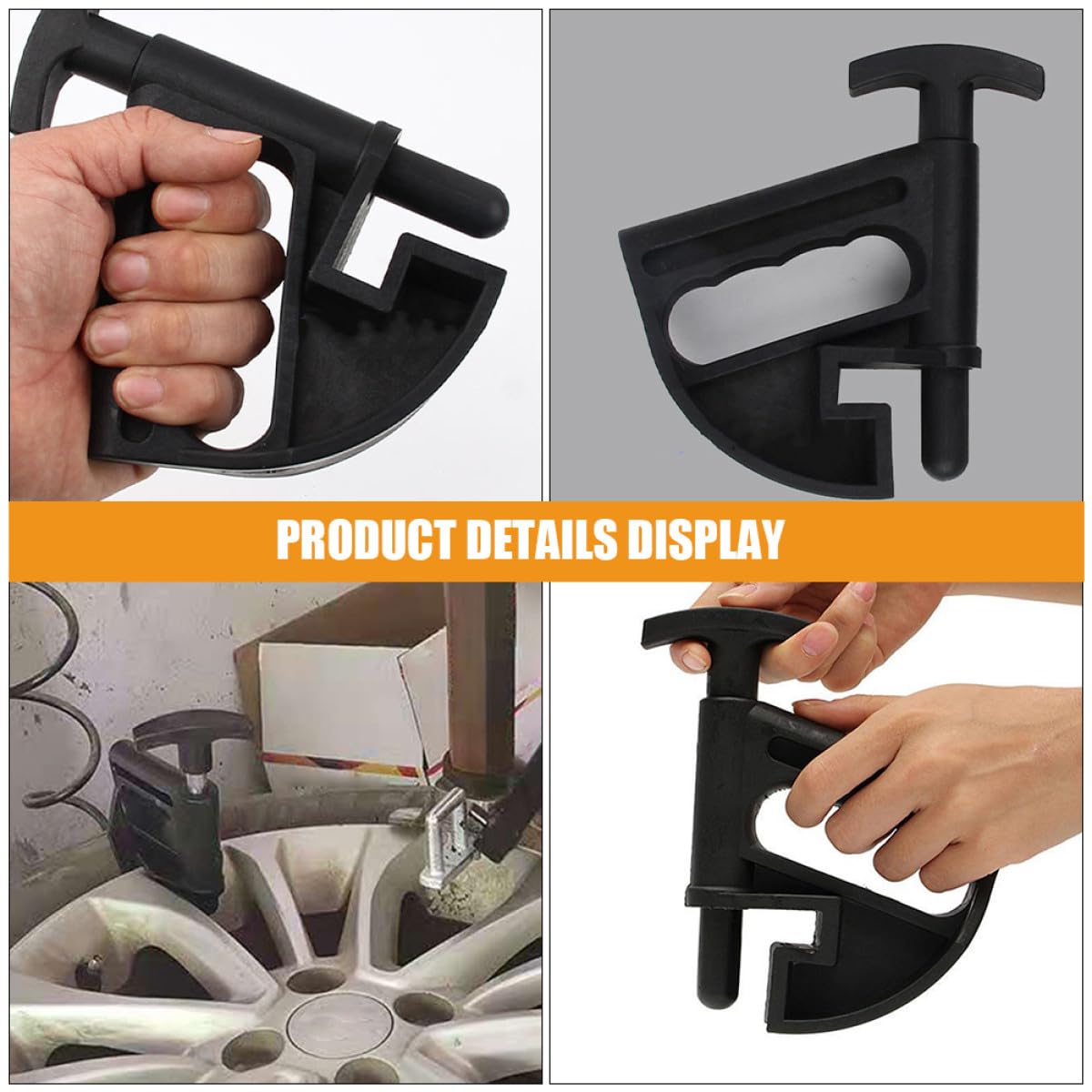 Strumento Manuale Design Ergonomico 3 Pezzi per Smontaggio Pneumatici in Plastica Morsetto Rim Clamp e Semplice da Usare per Manutenzione Auto