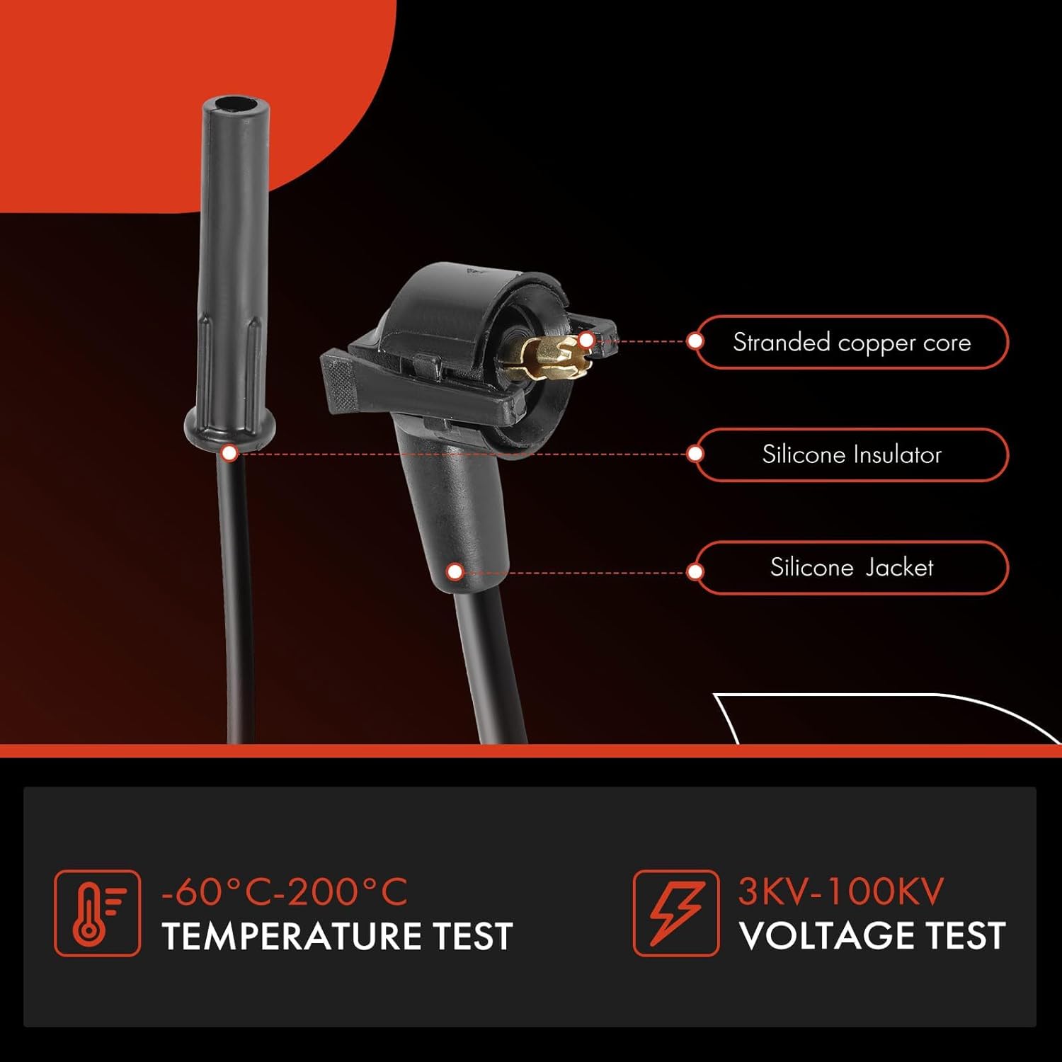 A-Premium Set of 8 Ignition Spark Plug Wires Compatible with Ford Ranger 1989-1991, L4 2.3L