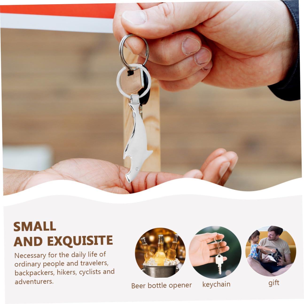 3pcs Shark Shape Metal Keychain Bottle Opener for Outdoor Use image 5