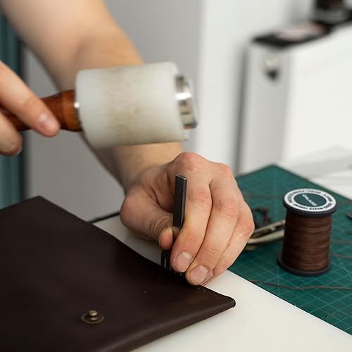 Miniatura 10 de HARFINGTON Perforadora de cuero de 0.197 in, recta, redonda, con ojales, remache a presión, fijador para cuero, artesanía, ropa, bolso, cortina de