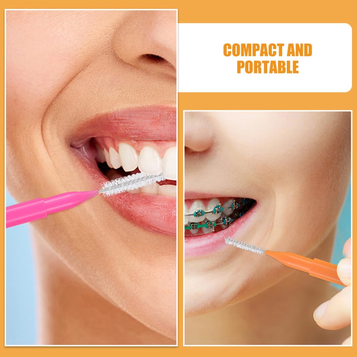 200pcs Interdental Cleaning Brush Ergonomic Care Tool for Essential Toothbrush for Oral Multi-Color
