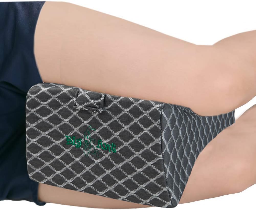 Big Ant Knee Pillow for Side Sleepers, Memory Foam Side Sleeper Pillow, Orthopaedic Leg Pillow with Band, Sleeping Pillow for Back, Hips, Joint, Spine, Pregnant - Grey