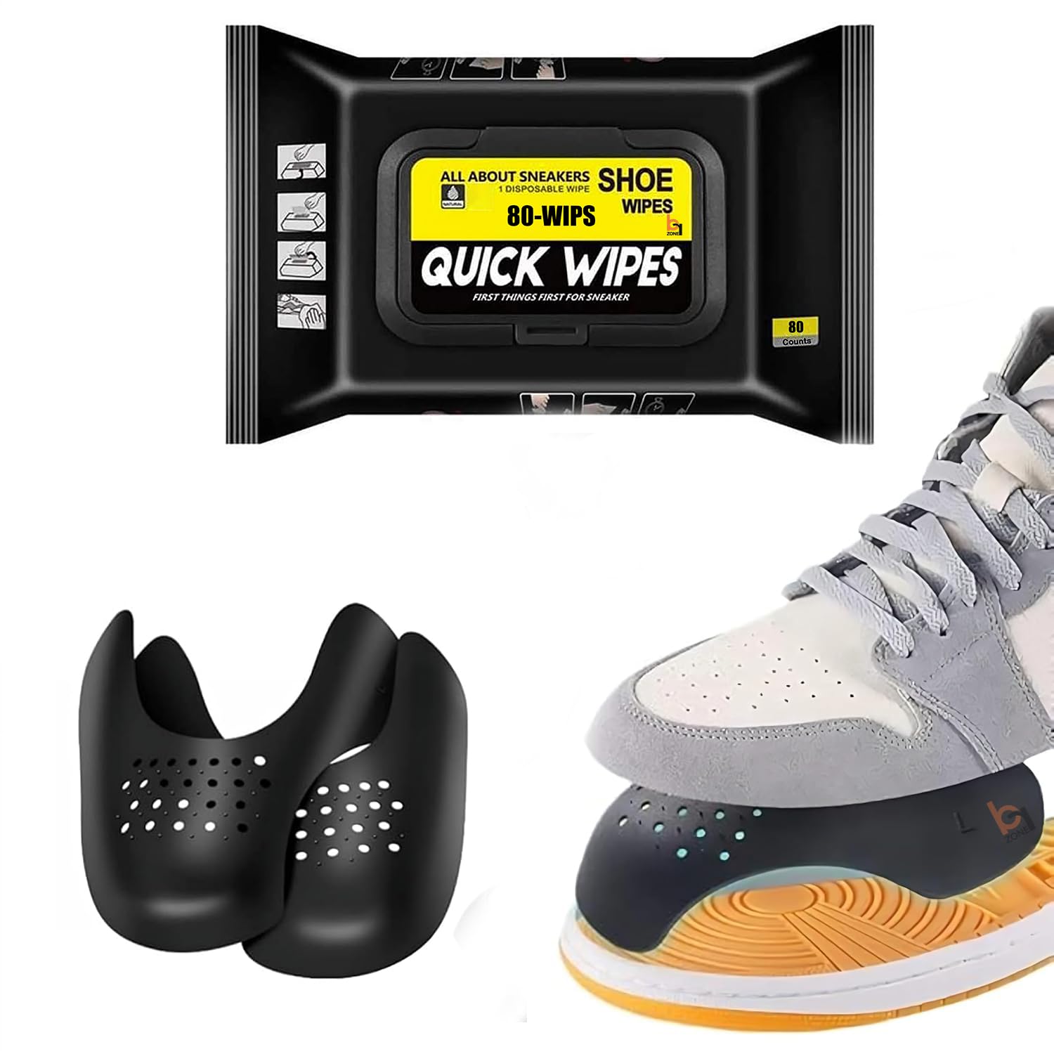 Brzone1 Pairs Shoe Boot Creases Preventers, Anti-Wrinkle Shoe Protectors Shoe Guards For Air Jordan Air Force, Shoe Creases Stoppers for Sneaker and Casual Shoes, for Men's US Size 7-12