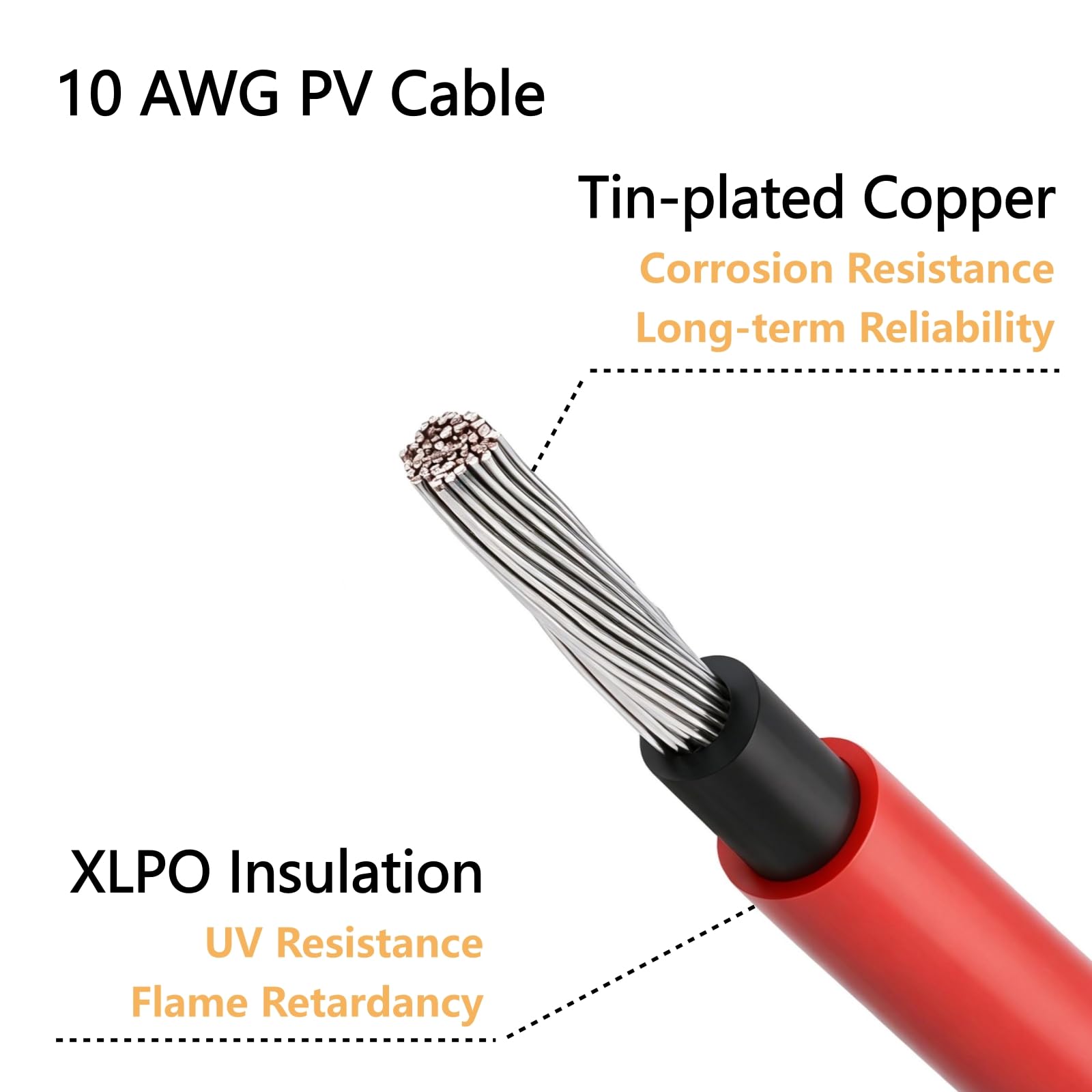 Conectores solares Y adaptador paralelo de rama 10AWG cable para panel solar (rojo y negro)