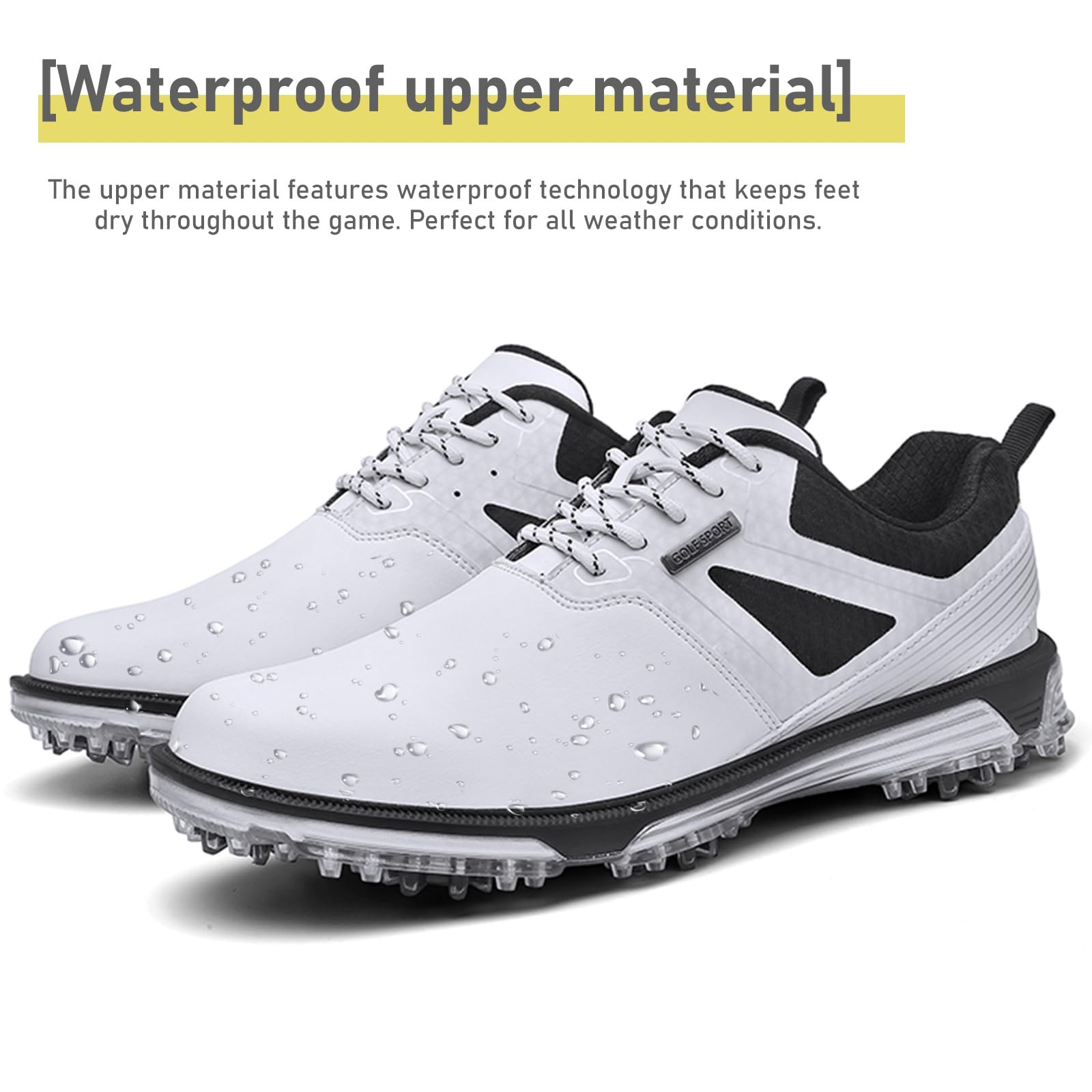 ULTIANT Chaussures de Golf Homme, Imperméables et Respirantes, avec Lacets Ajustables, Léger et Anti-Dérapant, Adaptées pour l'Entraînement et Le Jeu de Golf