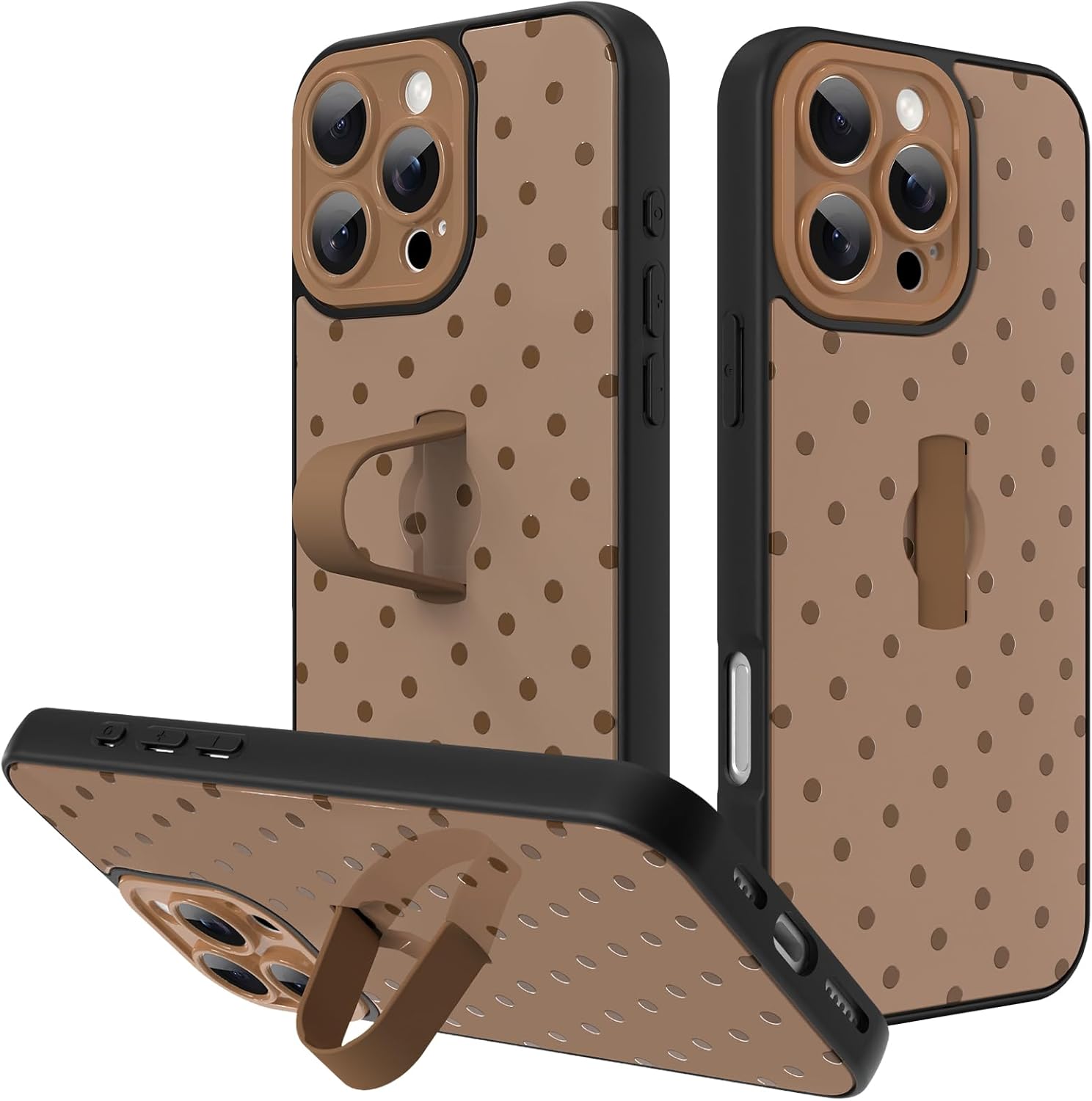 KANGHAR Compatible with iPhone 17 Pro Max Case White Leopard Print Pattern Compatible with Magsafe Cute Cheetah Wristband Stand Phone Magnetic Cover for Women Girls Men Protective Cover