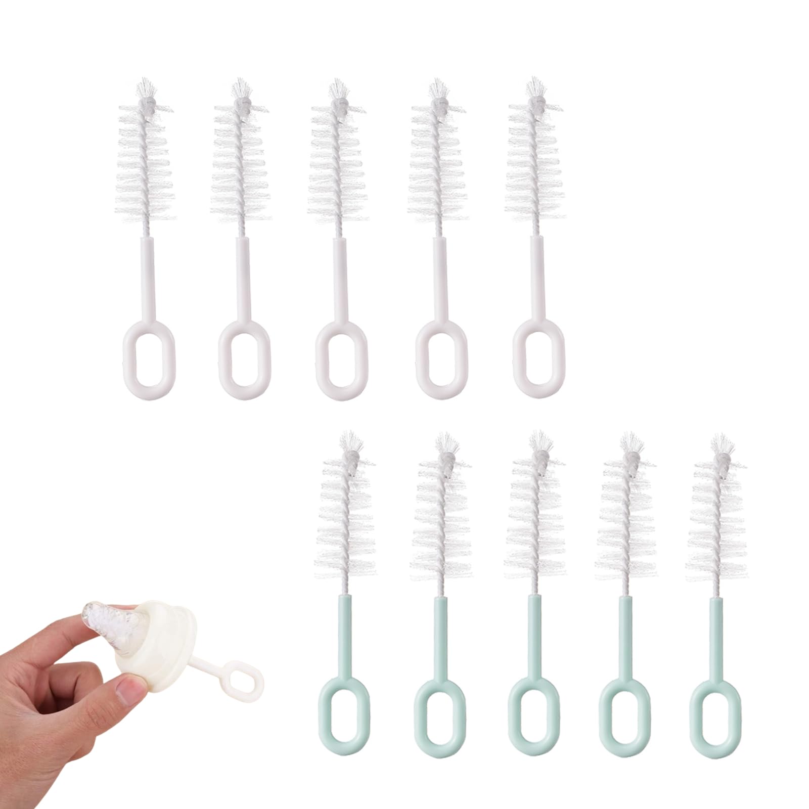 10 cepillos de pezón, herramientas de limpieza de chupetes, cepillo de biberón pequeño, limpiador de pezones, cepillos para biberones y accesorios