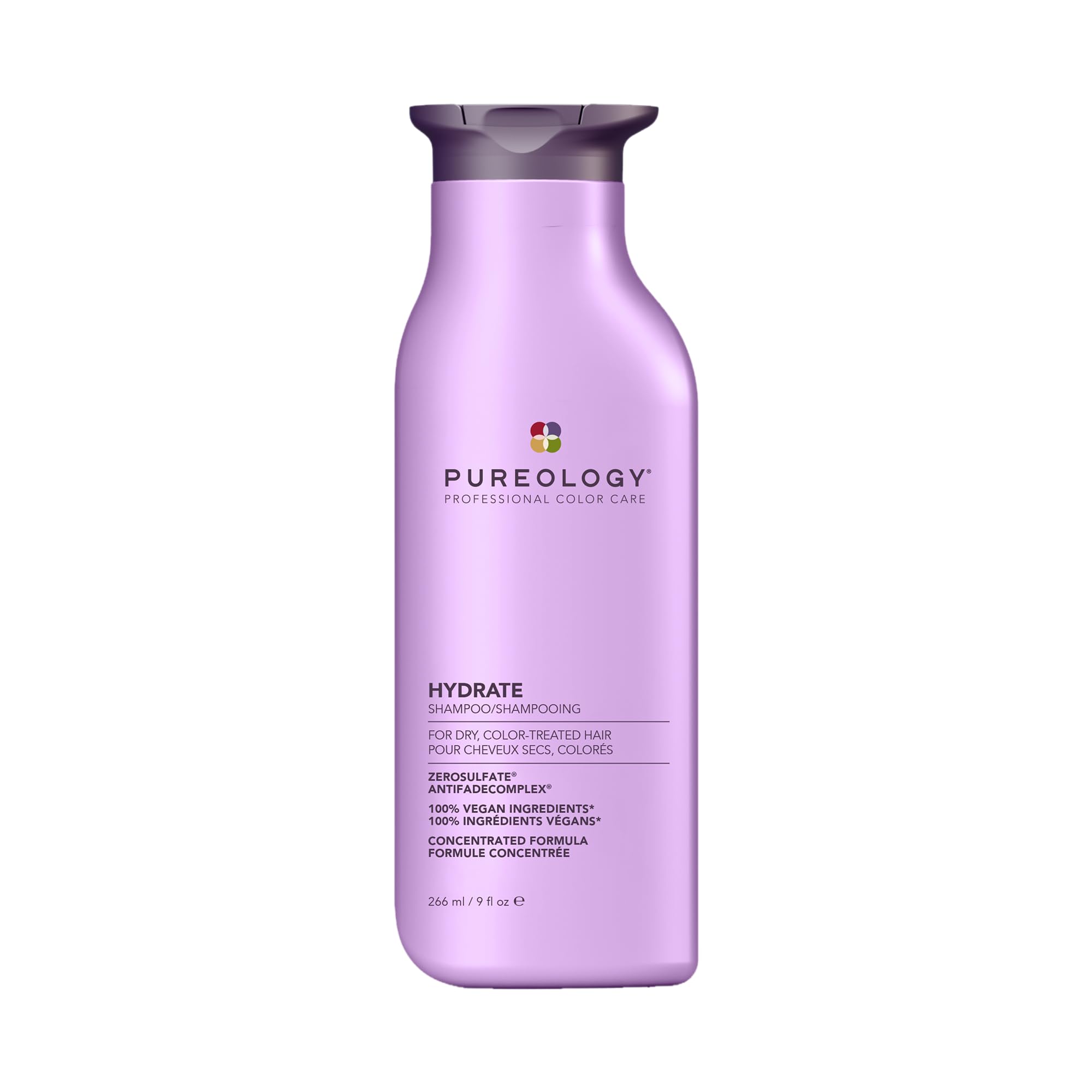 Pureology Hydrate, Moisturising Shampoo, For Medium to Thick Dry, Colour Treated Hair, Vegan Formulas, Sulphate Free, 266ml