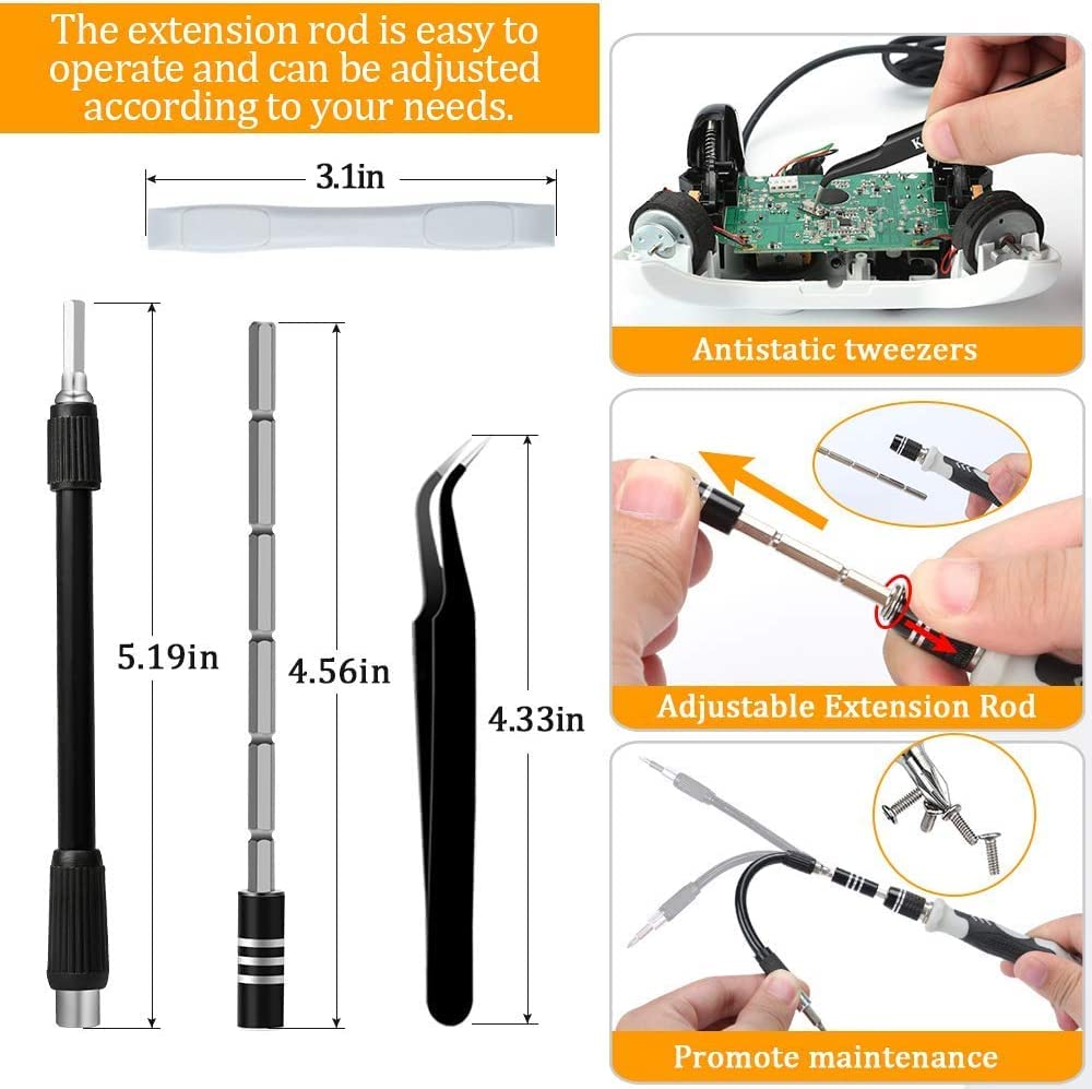 Präzisions-Schraubendreher-Set, 122 in 1 Elektronisches Werkzeugset mit Etui für Brillen, Uhren, iPhone, Nintendo Switch, Kamera, Computer-Reparatur-Set