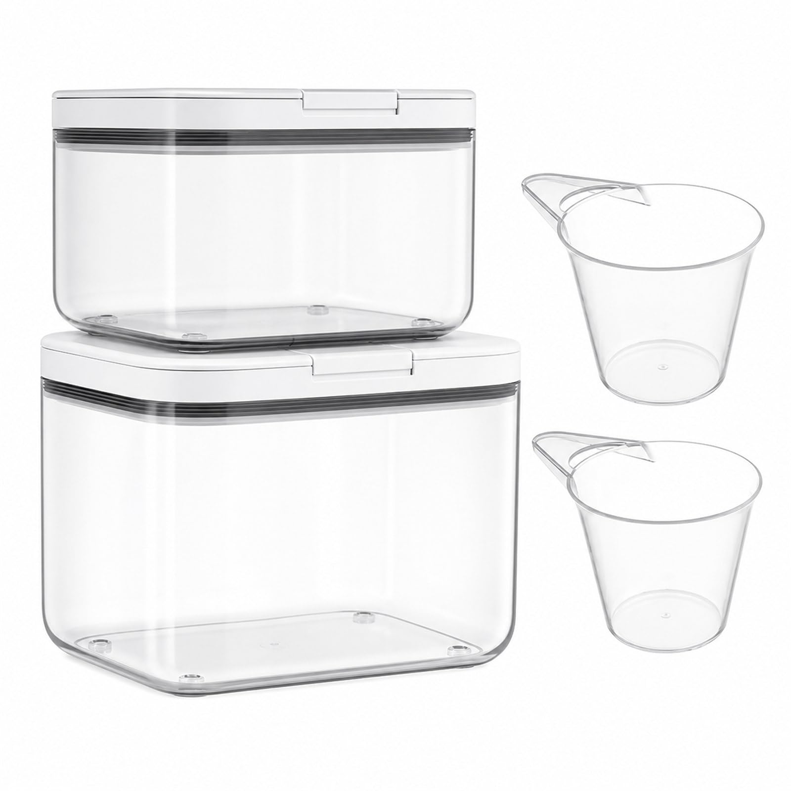 STARVAST Boîtes de conservation pour farine 4,5+2,8 litres, boîte de rangement pour la cuisine, conservation de riz avec jauge, boîtes de conservation avec couvercle hermétique, récipients de stockage