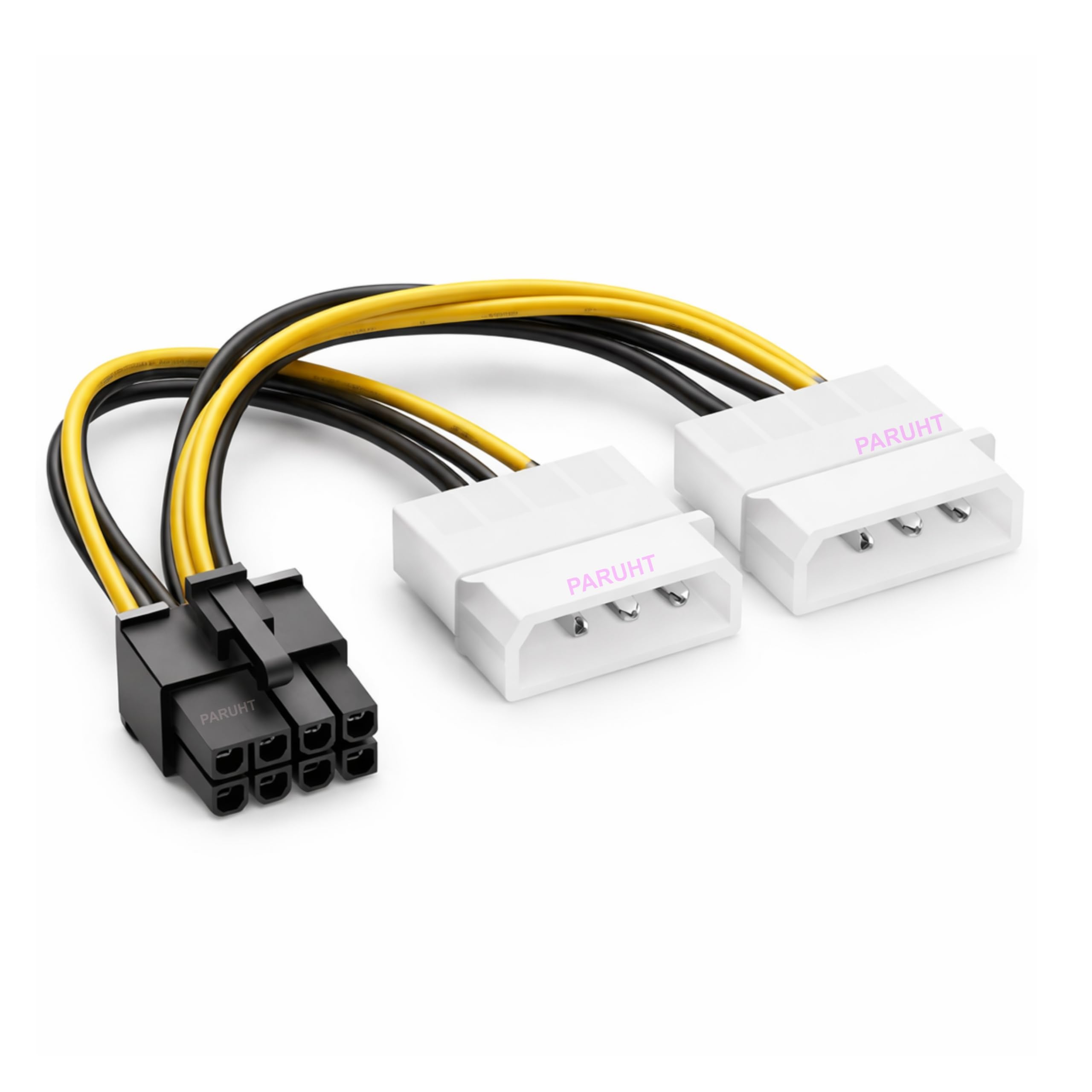 8 Pin PCI Express to Dual 4 Pin Molex LP4 Graphics Card Power Cable,2 x Molex 4 Pin to 8-Pin PCI Express Video Card Pci-e ATX PSU Power Converter Cable (Dual 4Pin to 8Pin Pack-1),Multicolored-image-32