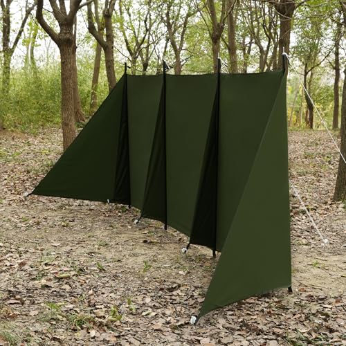 Himalaya Camping Windbreaks Privacy Fence Stove Windshield Shelter Wind Screen Windproof Multifunctional Portable Lightweight for Outdoor Camping (Deep Green)
