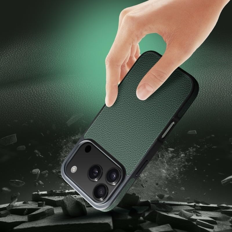 Étui pour iPhone 17 Air en cuir véritable, protection portefeuille magnétique - 7