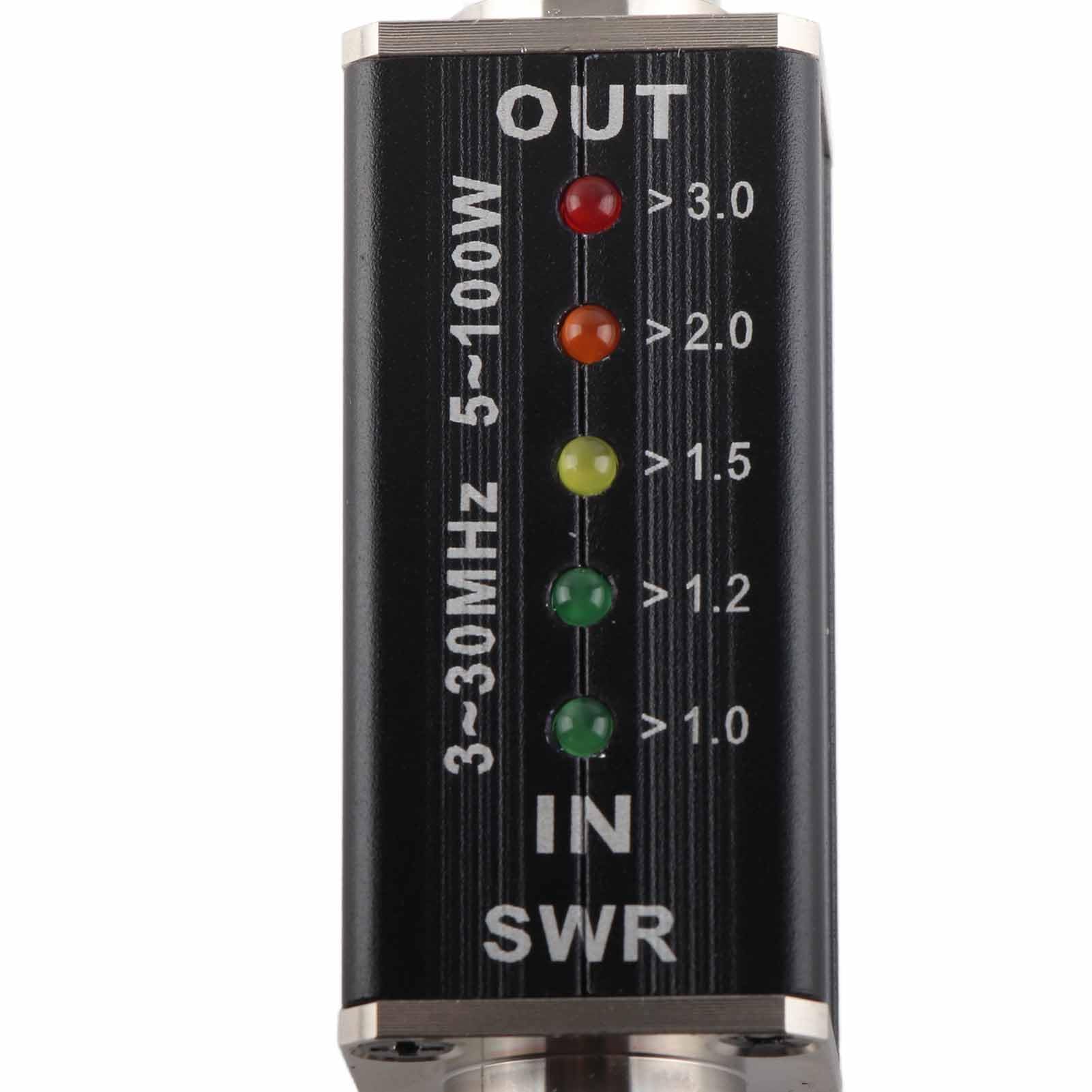 Misuratore SWR Mini per Antenna Radio VHF UHF con Indicatore LED Senza Batteria per Radioamatori e Stazioni Ricetrasmittenti