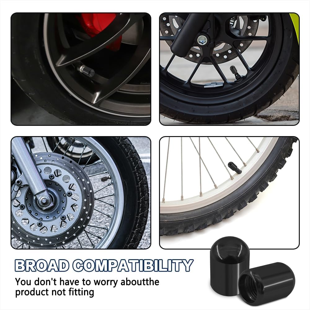 4PCS Car Tire Valve Stem Caps, Air Caps Cover, Aluminum Alloy Vehicle Valve Stem Cover with Rubber Sealing Gaskets, Leak-Proof Corrosion Resistant Auto Tire Accessories for Car Truck (Black) - Image 7