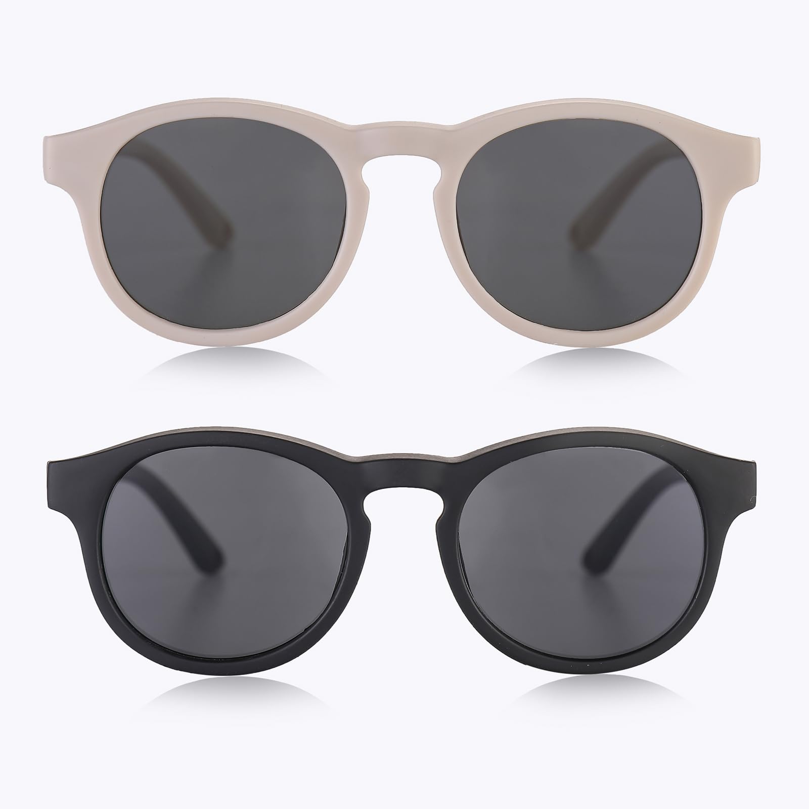 Baby First Sonnenbrille mit Riemen, rund, flexibel, UV400, polarisiert, für Kinder von 0–24 Monaten