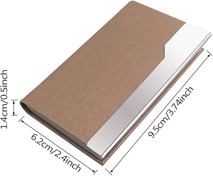 CKANDAY Porta Biglietti Da Visita 3 Pezzi - 2 In Pelle PU E 1 In Acciaio Inox, Chiusura Magnetica - Nero, Blu, Argento - Foto 8