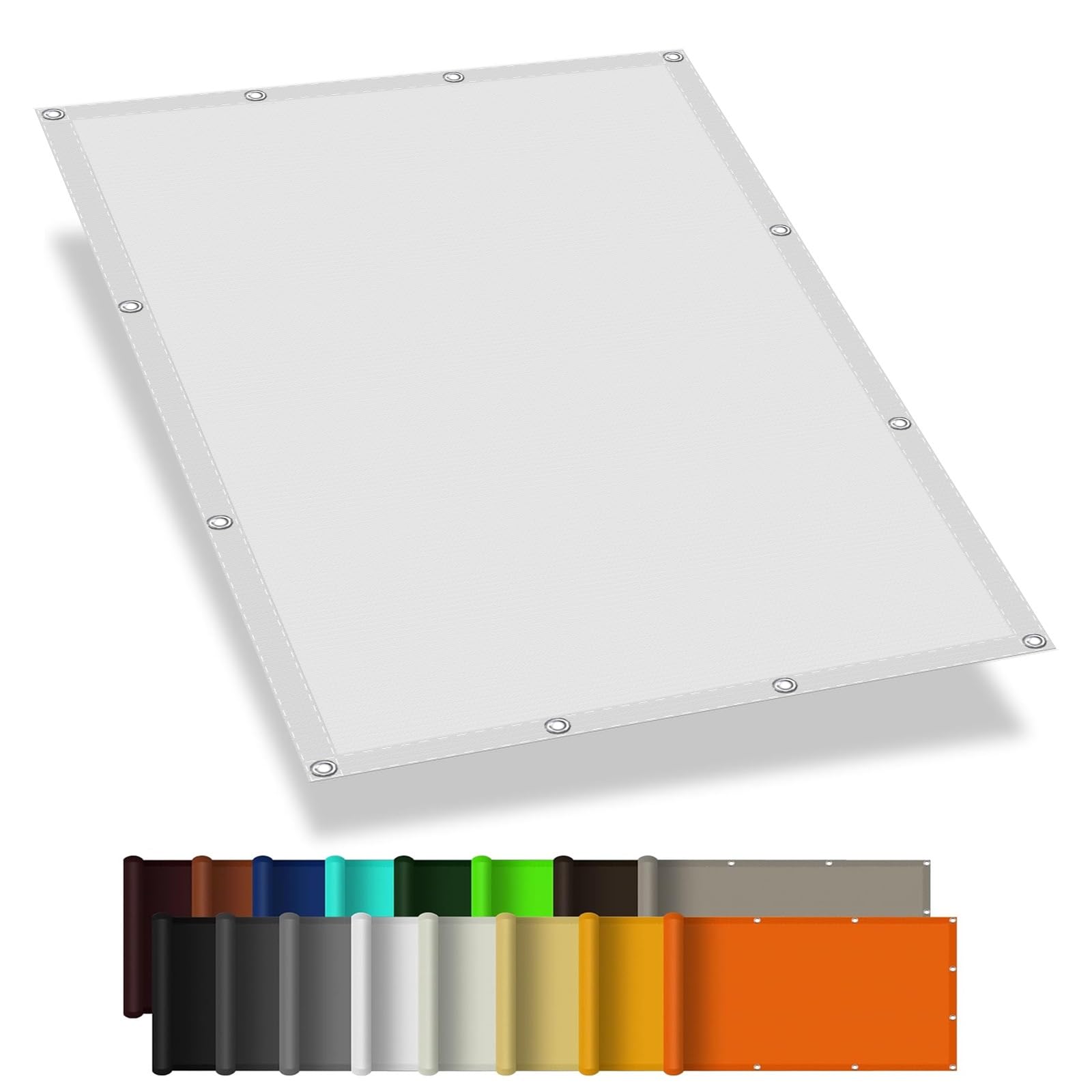 Voile d'ombrage étanche polyester avec oeillets toile protection solaire balcon