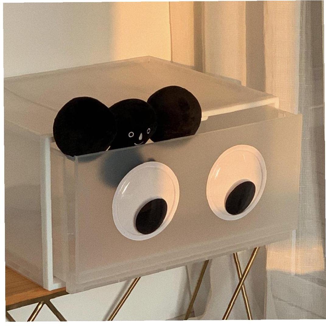 1 Pair Black White Round Wiggle Googly Eyes with Self Adhesive 12cm for DIY Scrapbooking Crafts Refrigerator Fridge Home Furniture Cabinet Door Wall Sticker