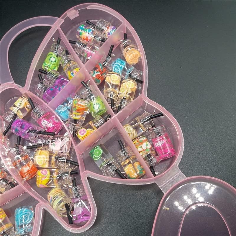 One Box Resin Pearl Milk Tea DIY 3D Nail Art Charms Bubble Tea Fruit Juice Cup Bottle Pendant for Nail Decoration Press On Nails - (Color: One Box)