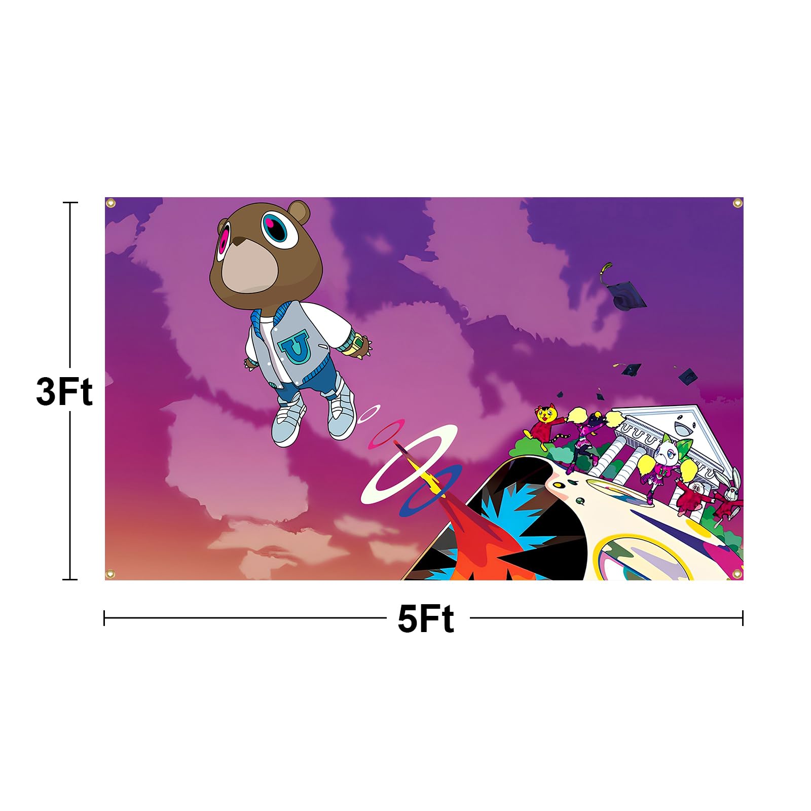 Kanye Tapestry Music Album Cover Tapestry 3x5 Feet for Room Man Cave Wall Decor College Dorm Room Decoration,Outdoor,Parties,Home,Bedroom,Indoor Decoration