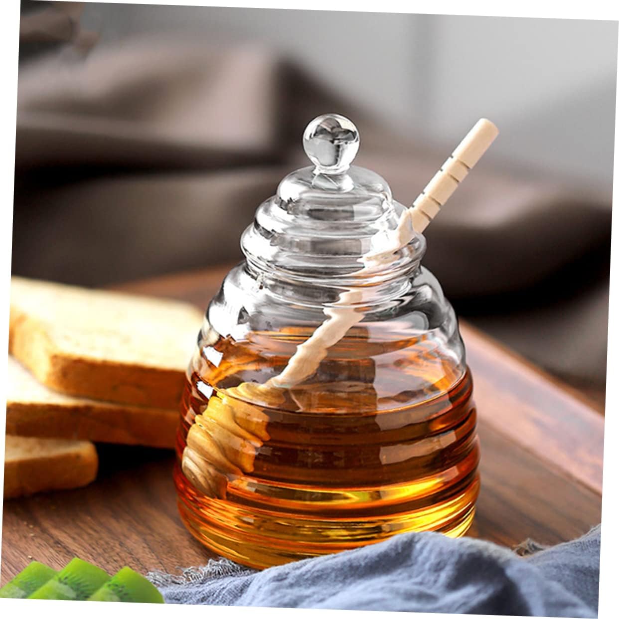 Gallon Glass Jar for Kitchen Storage and Laundry Room Organization.Honey Decorative Container with Lid Honey Jar Storage Jar for Household Syrup Pot Honey Container