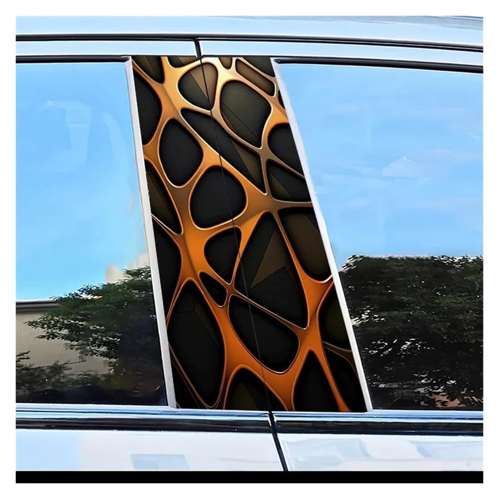 Dabhuoc One Color Car Parts 2Pcs Car Center Pillar Stickers Hollow Grid Scratch Protection