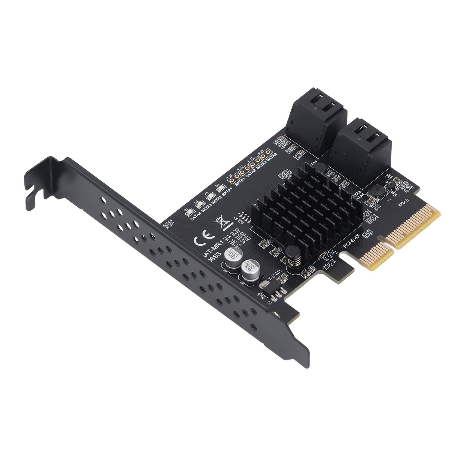 AMONIDA Tarjeta de Expansión Puerto PCI E4 Adaptador de 6 Gbps para Usuarios de/Tarjeta de 4 Puertos