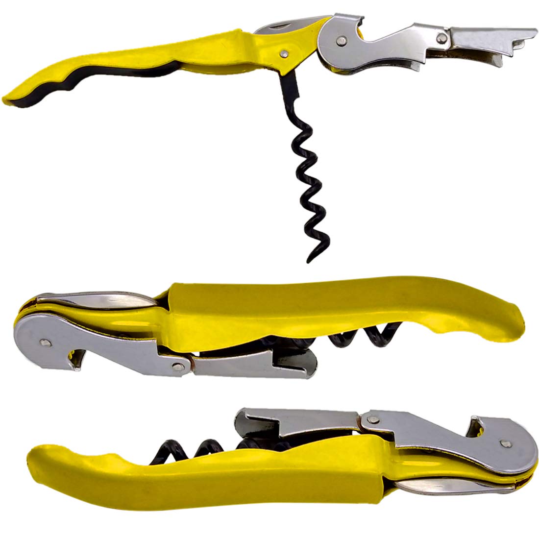 DIY Crafts Pack of 2 Pcs, Multi, Professional Wine Bottle Opener Waiters Corkscrew with Foil Cutter Double Hinged for Bartenders Servers Sommeliers Kitc (Pack of 2 Pcs, Multi)