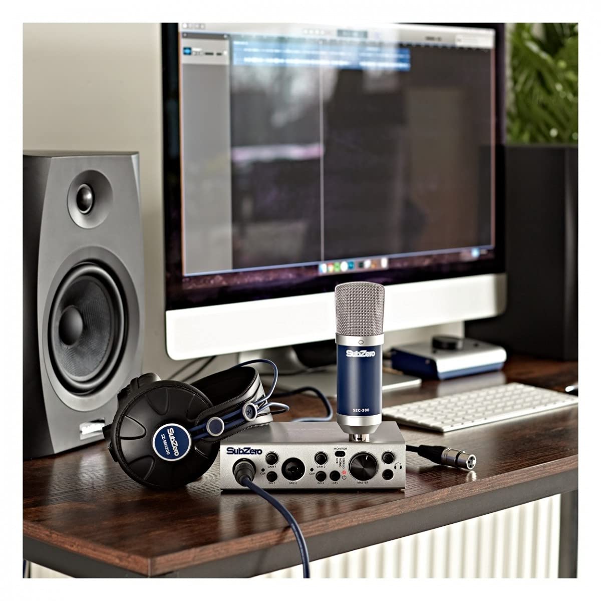 BASE-2 Kit Studio di Registrazione Audio Musicale con Microfono, Interfaccia Audio e DAW