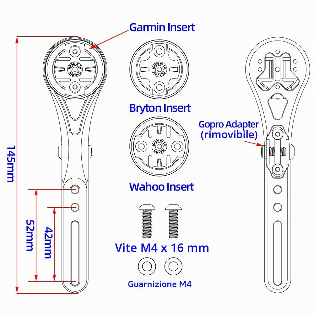 Cestbon Aero - Supporto integrato per manubrio Garmin, Wahoo, Elemnt, Bryton, Rider, Stage e Hammerhead, compatibile con manubri Canyon CEP e Wilier Bar