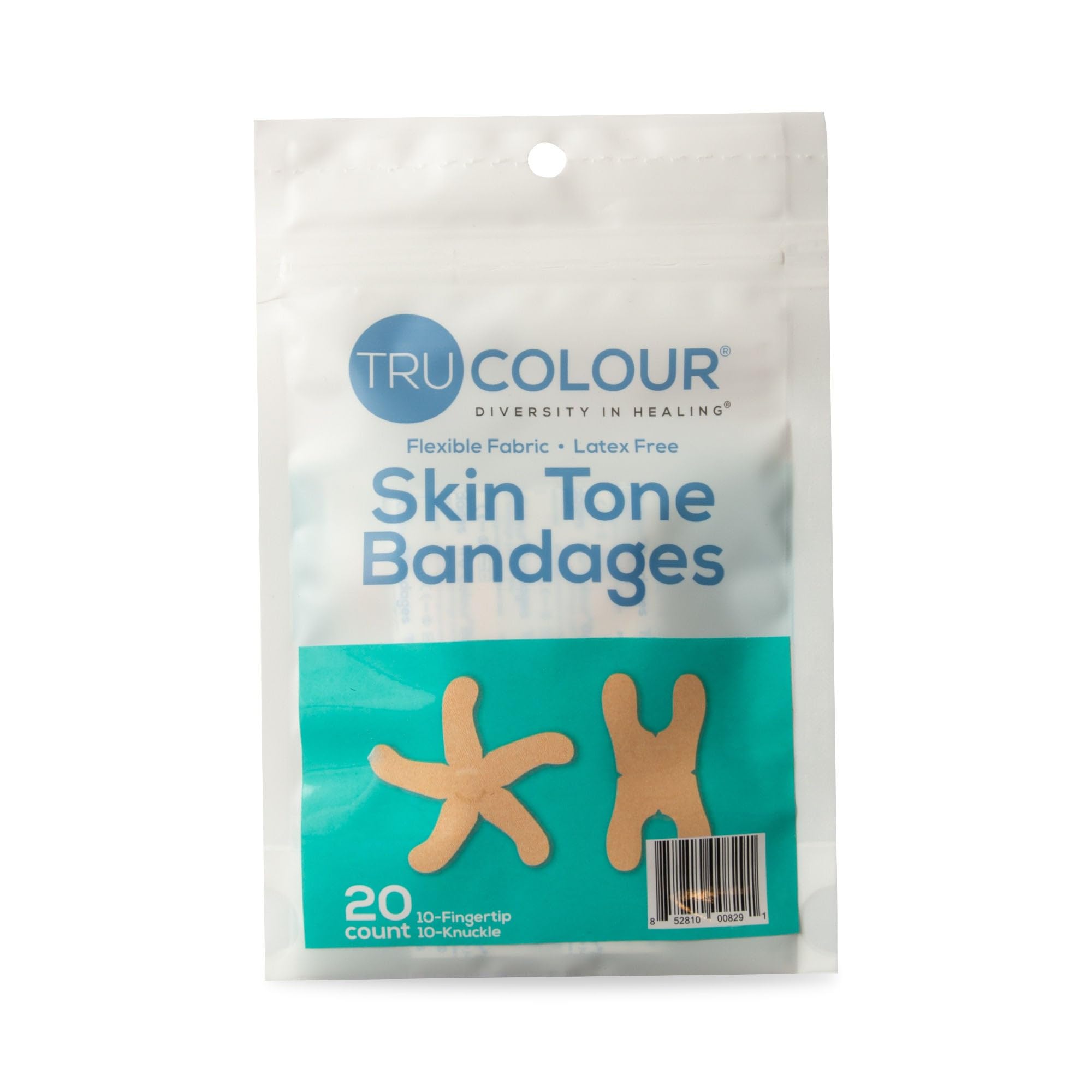hautton fingertip & knöchel bandagen: beige einzel tasche (20-count, aqua-tasche)